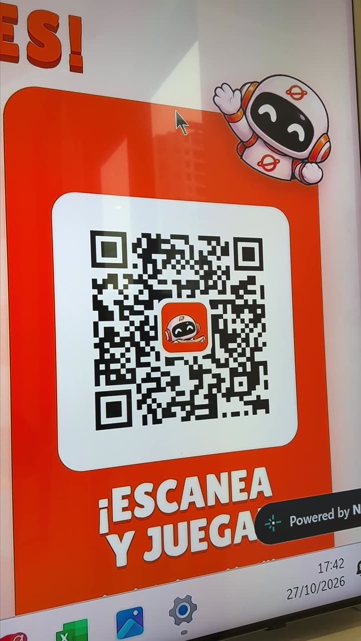 Pantalla con el QR para jugar